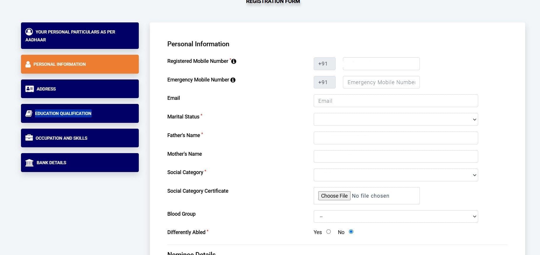 PERSONAL INFORMATION
